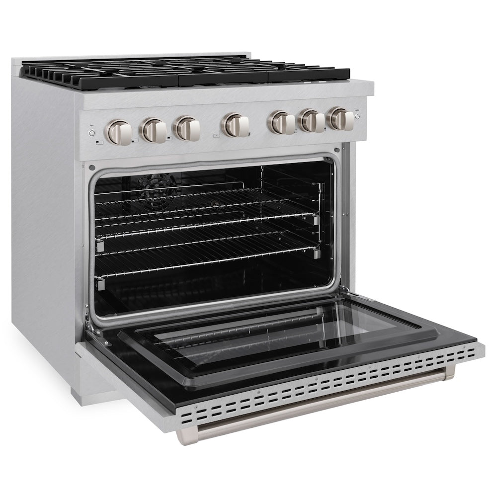 36 in. 5.2 cu. ft. Paramount Dual Fuel Range with Gas Cooktop and Electric Convection Oven - (SDRSBR36) -