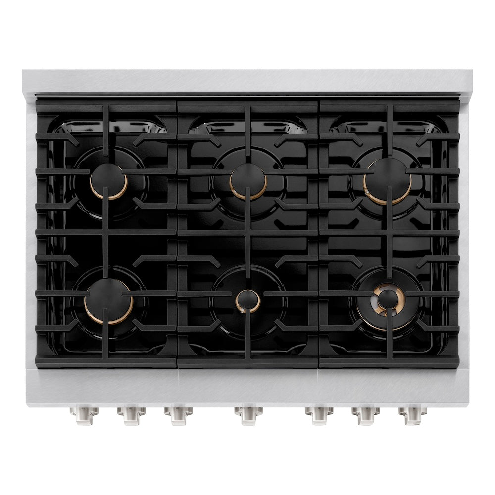 36 in. 5.2 cu. ft. Paramount Dual Fuel Range with Gas Cooktop and Electric Convection Oven - (SDRSBR36) -