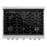 36 in. 5.2 cu. ft. Paramount Dual Fuel Range with Gas Cooktop and Electric Convection Oven - (SDRSBR36) -