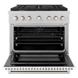 36 in. 5.2 cu. ft. Paramount Dual Fuel Range with 6 Burner Gas Cooktop - (SDRSWM36) -