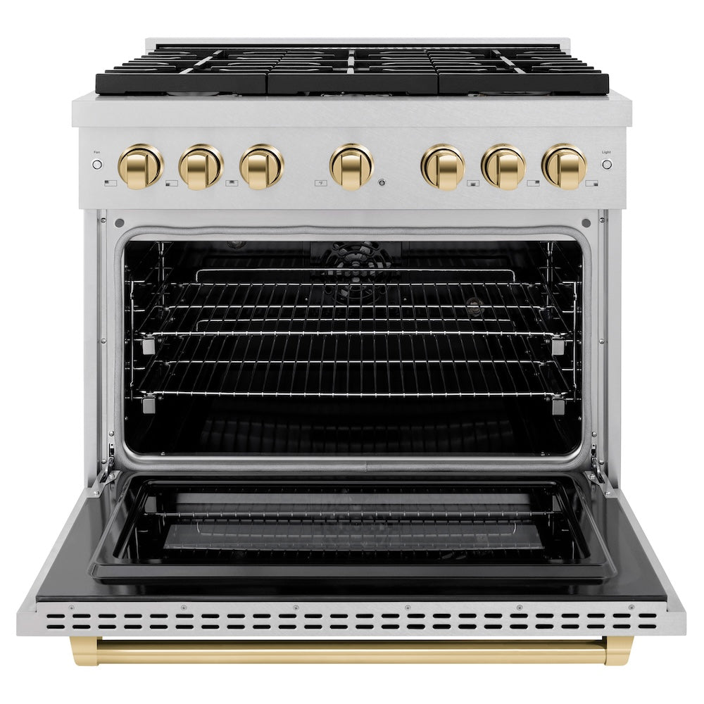 Autograph Edition 36 in. 5.2 cu. ft. Paramount Dual Fuel Range with 6 Burner Gas Cooktop - (SDRSZ36G) -