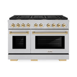 Autograph Edition 48 in. 6.7 cu. ft. Paramount Double Oven Dual Fuel Range with 8 Burner Gas Cooktop - (SDRSZ48G) -