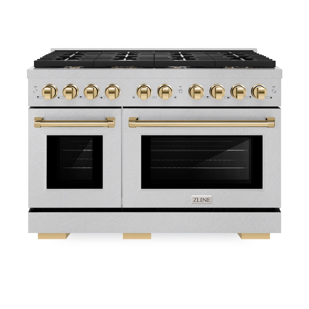 Autograph Edition 48 in. 6.7 cu. ft. Paramount Double Oven Dual Fuel Range with 8 Burner Gas Cooktop - (SDRSZ48G) -