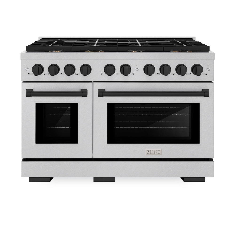 Autograph Edition 48 in. 6.7 cu. ft. Paramount Double Oven Dual Fuel Range with 8 Burner Gas Cooktop - (SDRSZ48MB) -