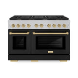 Autograph Edition 48 in. 6.7 cu. ft. Paramount Double Oven Dual Fuel Range with 8 Burner Gas Cooktop - (SDRSZBLM48CB) -