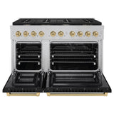 Autograph Edition 48 in. 6.7 cu. ft. Paramount Double Oven Dual Fuel Range with 8 Burner Gas Cooktop - (SDRSZBLM48CB) -