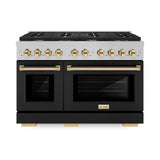 Autograph Edition 48 in. 6.7 cu. ft. Paramount Double Oven Dual Fuel Range with 8 Burner Gas Cooktop - (SDRSZBLM48G) -