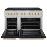 Autograph Edition 48 in. 6.7 cu. ft. Paramount Double Oven Dual Fuel Range with 8 Burner Gas Cooktop - (SDRSZBLM48G) -