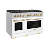 Autograph Edition 48 in. 6.7 cu. ft. Paramount Double Oven Dual Fuel Range with 8 Burner Gas Cooktop - (SDRSZWM48G) -