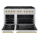 Autograph Edition 48 in. 6.7 cu. ft. Paramount Double Oven Dual Fuel Range with 8 Burner Gas Cooktop - (SDRSZWM48G) -
