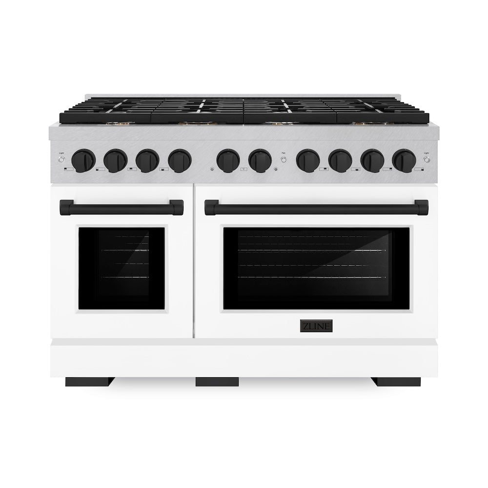 Autograph Edition 48 in. 6.7 cu. ft. Paramount Double Oven Dual Fuel Range with 8 Burner Gas Cooktop - (SDRSZWM48MB) -