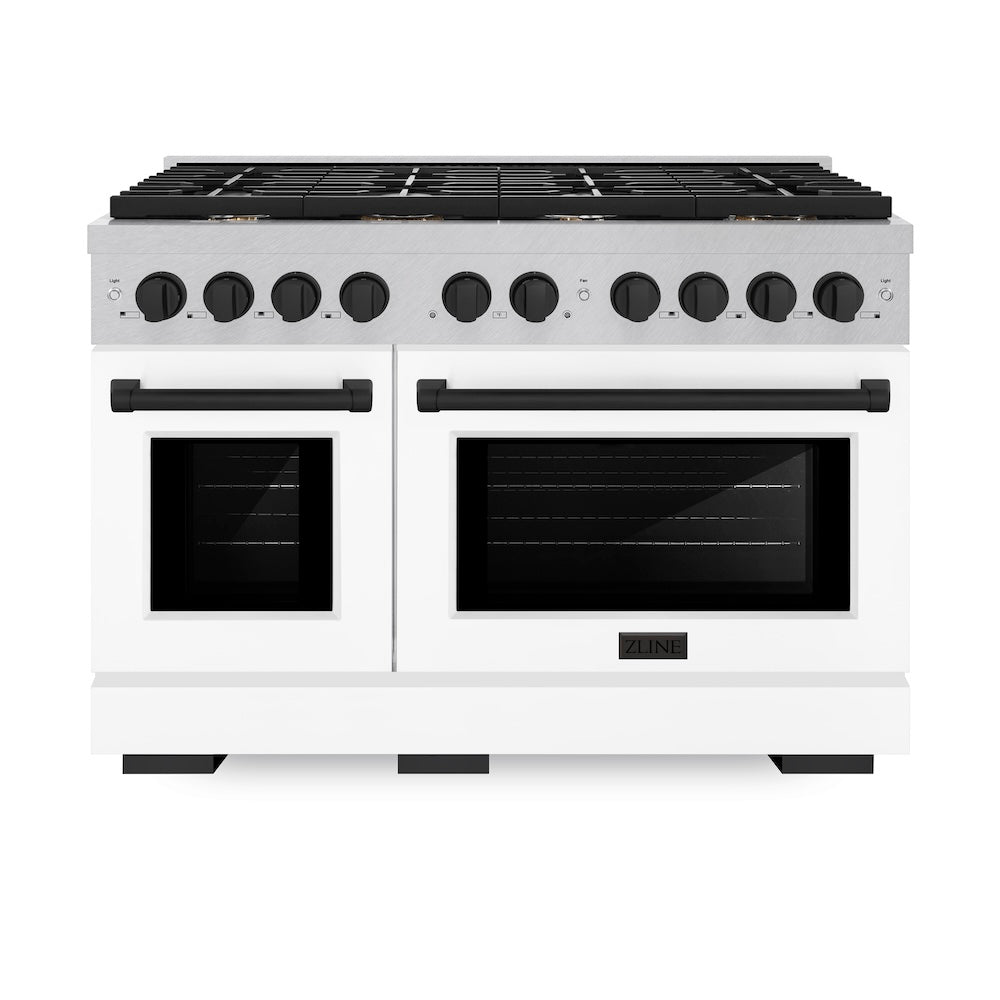 Autograph Edition 48 in. 6.7 cu. ft. Paramount Double Oven Dual Fuel Range with 8 Burner Gas Cooktop - (SDRSZWM48MB) -