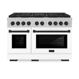 Autograph Edition 48 in. 6.7 cu. ft. Paramount Double Oven Dual Fuel Range with 8 Burner Gas Cooktop - (SDRSZWM48MB) -