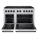 Autograph Edition 48 in. 6.7 cu. ft. Paramount Double Oven Dual Fuel Range with 8 Burner Gas Cooktop - (SDRSZWM48MB) -