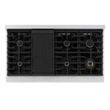 Autograph Edition 48 in. 6.7 cu. ft. Paramount Double Oven Dual Fuel Range with 8 Burner Gas Cooktop - (SDRSZWM48MB) -