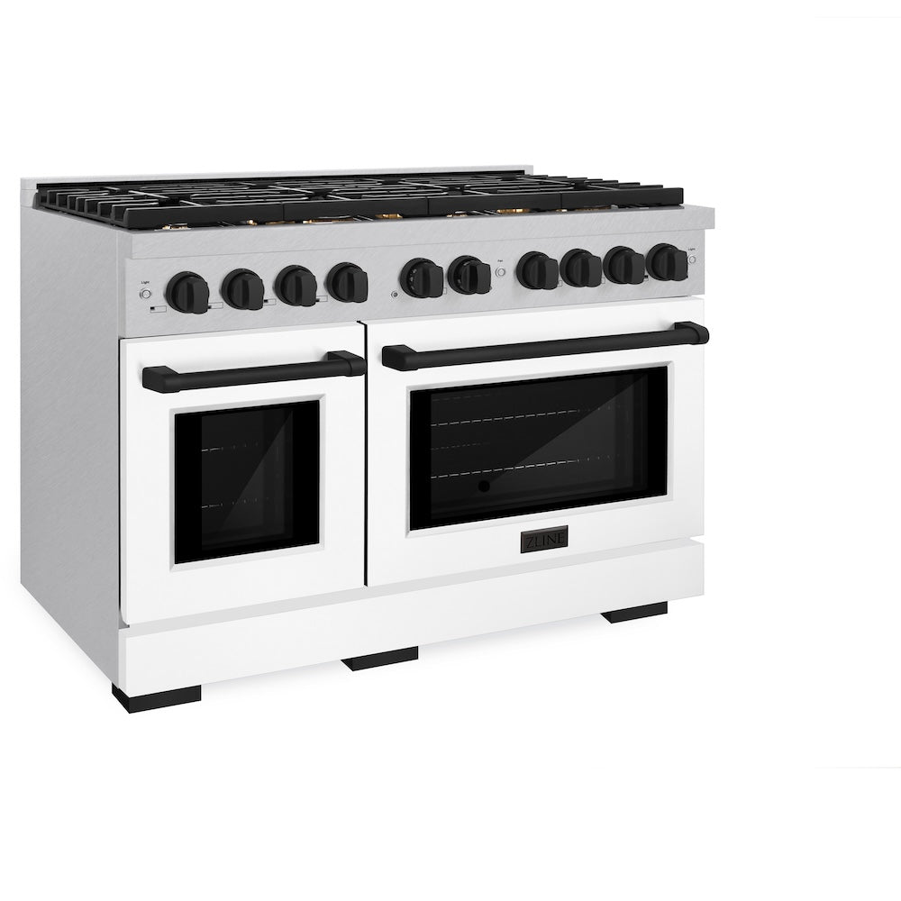 Autograph Edition 48 in. 6.7 cu. ft. Paramount Double Oven Dual Fuel Range with 8 Burner Gas Cooktop - (SDRSZWM48MB) -