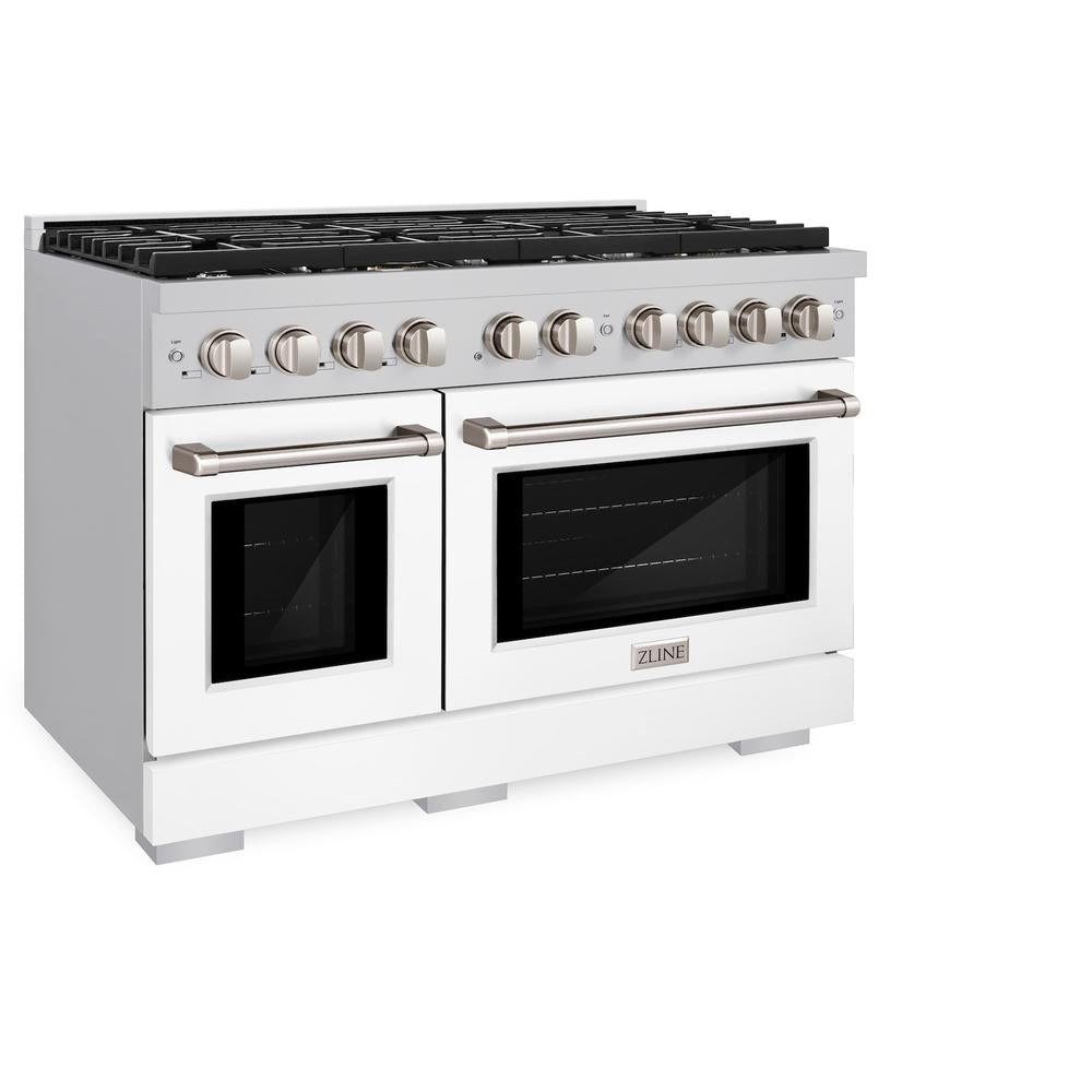 48 in. 6.7 cu. ft. Paramount Double Oven Dual Fuel Range with 8 Burner Gas Cooktop - (SDRWM48) -