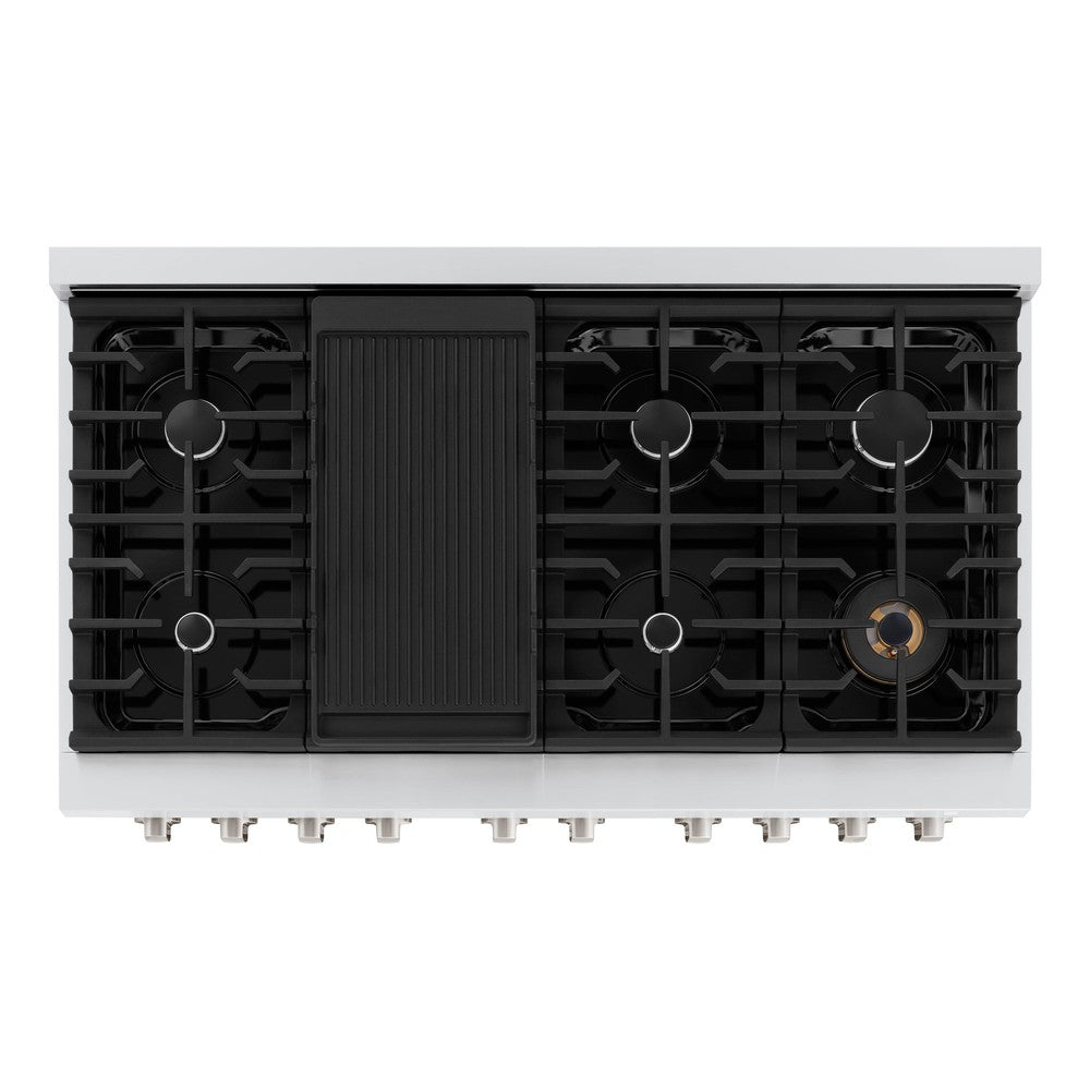 48 in. 6.7 cu. ft. Paramount Double Oven Dual Fuel Range with 8 Burner Gas Cooktop - (SDRWM48) -