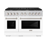 48 in. 6.7 cu. ft. Paramount Double Oven Dual Fuel Range with 8 Burner Gas Cooktop - (SDRWM48) -
