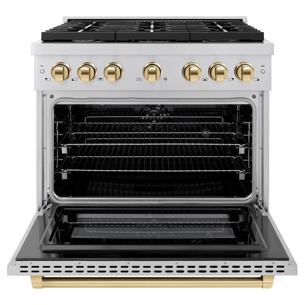 Autograph Edition 36 in. 5.2 cu. ft. Paramount Dual Fuel Range with 6 Burner Gas Cooktop - (SDRZ36G) -