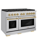 Autograph Edition 48 in. 6.7 cu. ft. Paramount Double Oven Dual Fuel Range with 8 Burner Gas Cooktop - (SDRZ48CB) -