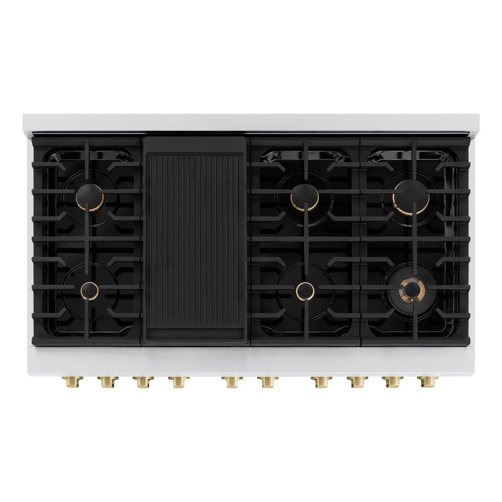Autograph Edition 48 in. 6.7 cu. ft. Paramount Double Oven Dual Fuel Range with 8 Burner Gas Cooktop - (SDRZ48CB) -