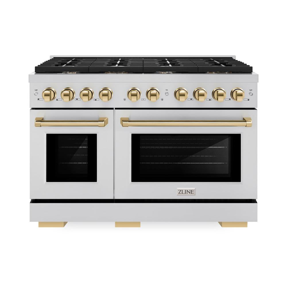 Autograph Edition 48 in. 6.7 cu. ft. Paramount Double Oven Dual Fuel Range with 8 Burner Gas Cooktop - (SDRZ48G) -