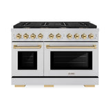 Autograph Edition 48 in. 6.7 cu. ft. Paramount Double Oven Dual Fuel Range with 8 Burner Gas Cooktop - (SDRZ48G) -