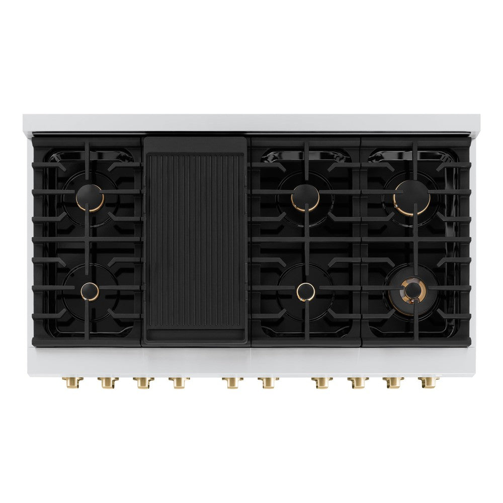 Autograph Edition 48 in. 6.7 cu. ft. Paramount Double Oven Dual Fuel Range with 8 Burner Gas Cooktop - (SDRZ48G) -