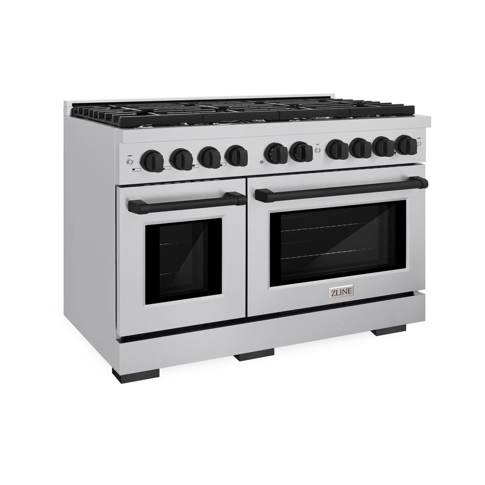 Autograph Edition 48 in. 6.7 cu. ft. Paramount Double Oven Dual Fuel Range with 8 Burner Gas Cooktop - (SDRZ48MB) -