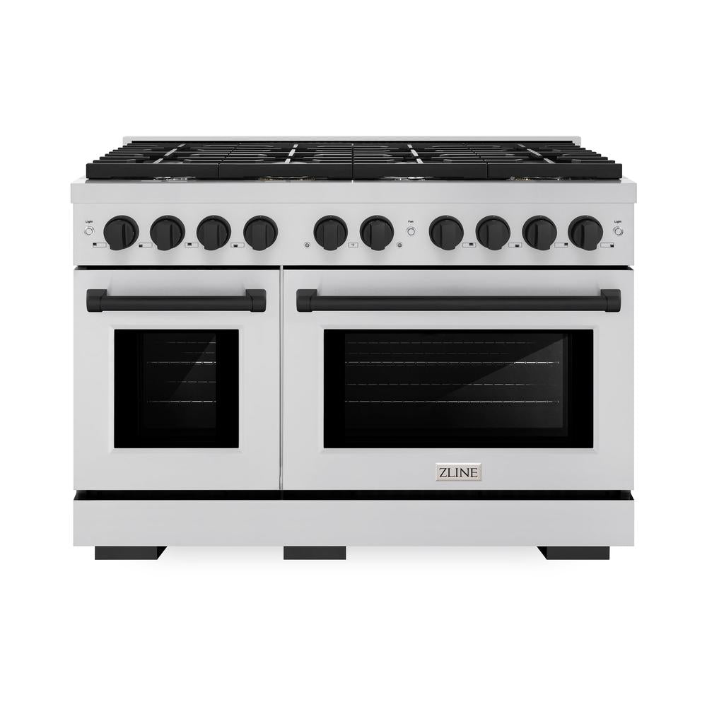 Autograph Edition 48 in. 6.7 cu. ft. Paramount Double Oven Dual Fuel Range with 8 Burner Gas Cooktop - (SDRZ48MB) -