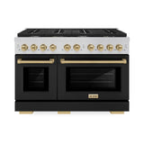 Autograph Edition 48 in. 6.7 cu. ft. Paramount Double Oven Dual Fuel Range with 8 Burner Gas Cooktop - (SDRZBLM48CB) -