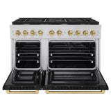 Autograph Edition 48 in. 6.7 cu. ft. Paramount Double Oven Dual Fuel Range with 8 Burner Gas Cooktop - (SDRZBLM48CB) -