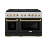 Autograph Edition 48 in. 6.7 cu. ft. Paramount Double Oven Dual Fuel Range with 8 Burner Gas Cooktop - (SDRZBLM48G) -