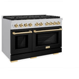 Autograph Edition 48 in. 6.7 cu. ft. Paramount Double Oven Dual Fuel Range with 8 Burner Gas Cooktop - (SDRZBLM48G) -