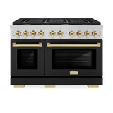 Autograph Edition 48 in. 6.7 cu. ft. Paramount Double Oven Dual Fuel Range with 8 Burner Gas Cooktop - (SDRZBLM48G) -