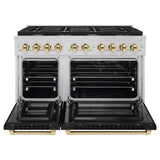 Autograph Edition 48 in. 6.7 cu. ft. Paramount Double Oven Dual Fuel Range with 8 Burner Gas Cooktop - (SDRZBLM48G) -