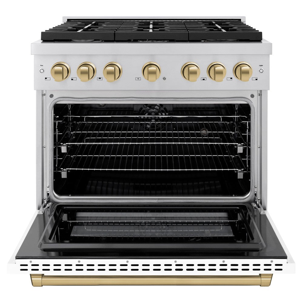 Autograph Edition 36 in. 5.2 cu. ft. Paramount Dual Fuel Range with 6 Burner Gas Cooktop - (SDRZWM36CB) -