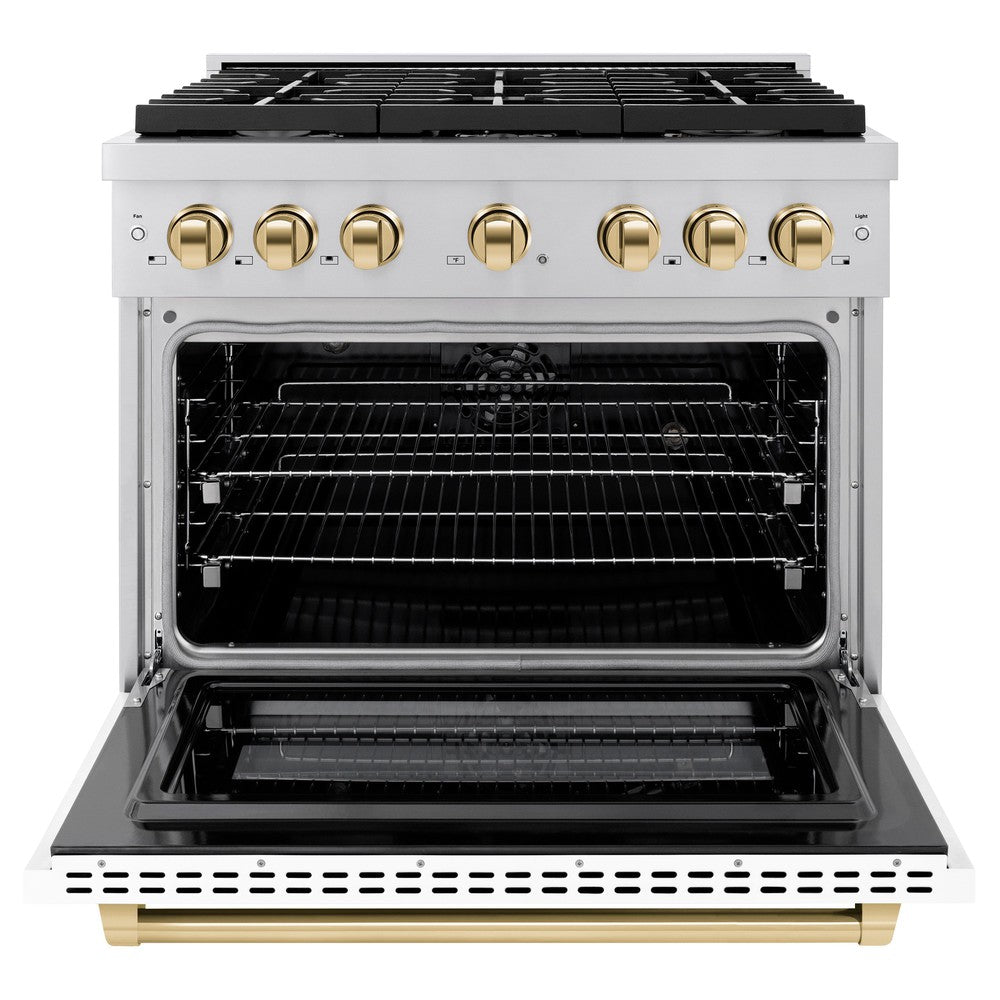 Autograph Edition 36 in. 5.2 cu. ft. Paramount Dual Fuel Range with 6 Burner Gas Cooktop - (SDRZWM36G) -