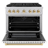 Autograph Edition 36 in. 5.2 cu. ft. Paramount Dual Fuel Range with 6 Burner Gas Cooktop - (SDRZWM36G) -