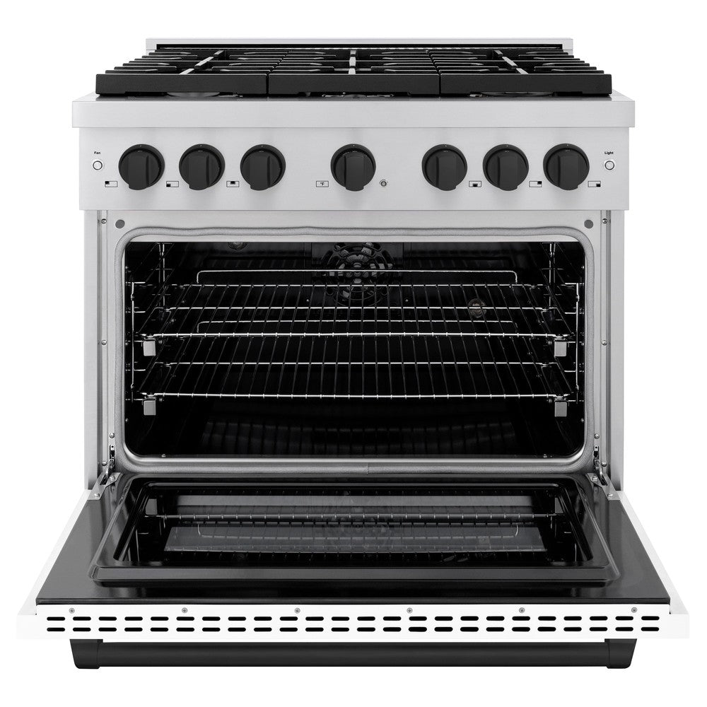 Autograph Edition 36 in. 5.2 cu. ft. Paramount Dual Fuel Range with 6 Burner Gas Cooktop - (SDRZWM36MB) -