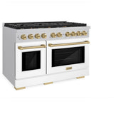 Autograph Edition 48 in. 6.7 cu. ft. Paramount Double Oven Dual Fuel Range with 8 Burner Gas Cooktop - (SDRZWM48CB) -