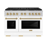 Autograph Edition 48 in. 6.7 cu. ft. Paramount Double Oven Dual Fuel Range with 8 Burner Gas Cooktop - (SDRZWM48CB) -