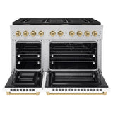 Autograph Edition 48 in. 6.7 cu. ft. Paramount Double Oven Dual Fuel Range with 8 Burner Gas Cooktop - (SDRZWM48CB) -