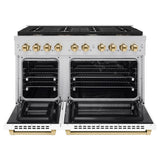 Autograph Edition 48 in. 6.7 cu. ft. Paramount Double Oven Dual Fuel Range with 8 Burner Gas Cooktop - (SDRZWM48G) -