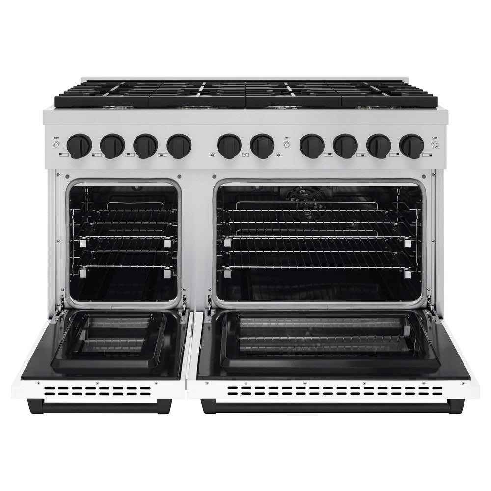 Autograph Edition 48 in. 6.7 cu. ft. Paramount Double Oven Dual Fuel Range with 8 Burner Gas Cooktop - (SDRZWM48MB) -