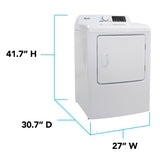 7.0 Cu. Ft. Electric Clothes Dryer/ Eight Drying Cycles / Aluminum Coated Drum / Reversible Door - (SED70D0W) - AVANTI