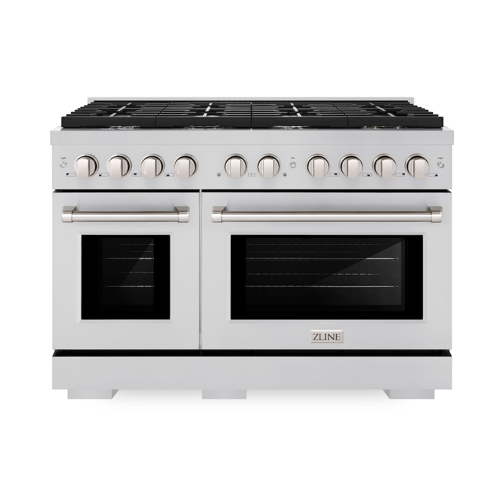 ZLINE KITCHEN & BATH Paramount 48-Inches 8 burners 4.2-Cu. Feet / 2.5-Cu. Feet Convection Oven Freestanding Double Oven Gas Range ( Stainless Steel ) - (SGR48)