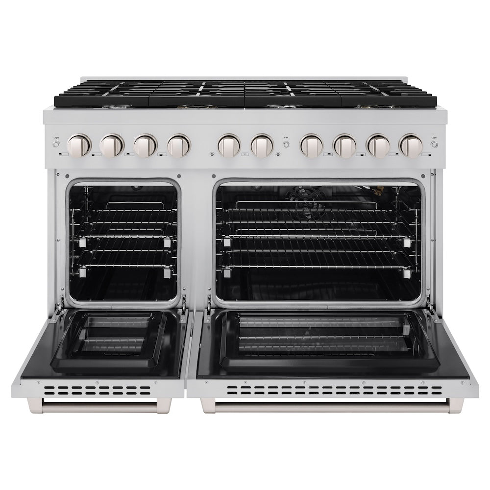 ZLINE KITCHEN & BATH Paramount 48-Inches 8 burners 4.2-Cu. Feet / 2.5-Cu. Feet Convection Oven Freestanding Double Oven Gas Range ( Stainless Steel ) - (SGR48)