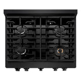 30in. 4.2 cu. ft. 4 Burner Gas Range with Convection Gas Oven in Black Stainless Steel - (SGRB30) -